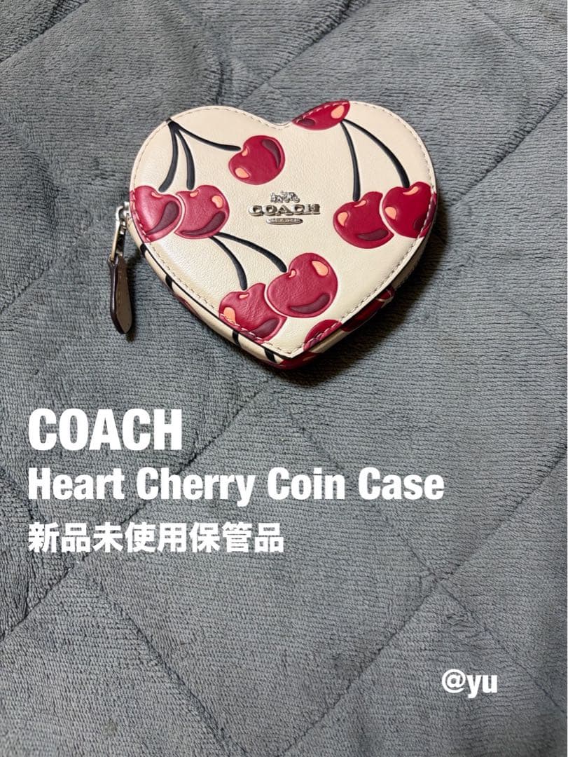 COACH コーチ ハートケース 財布 チェリー ホワイト 新品保管品