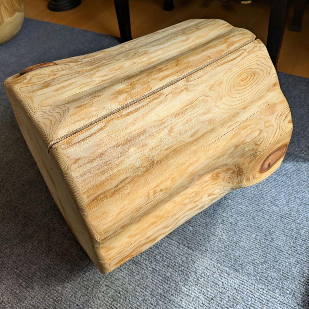 天然ヒバ　切り株　丸太　椅子　スツール　テーブル　高さ約35.5㎝