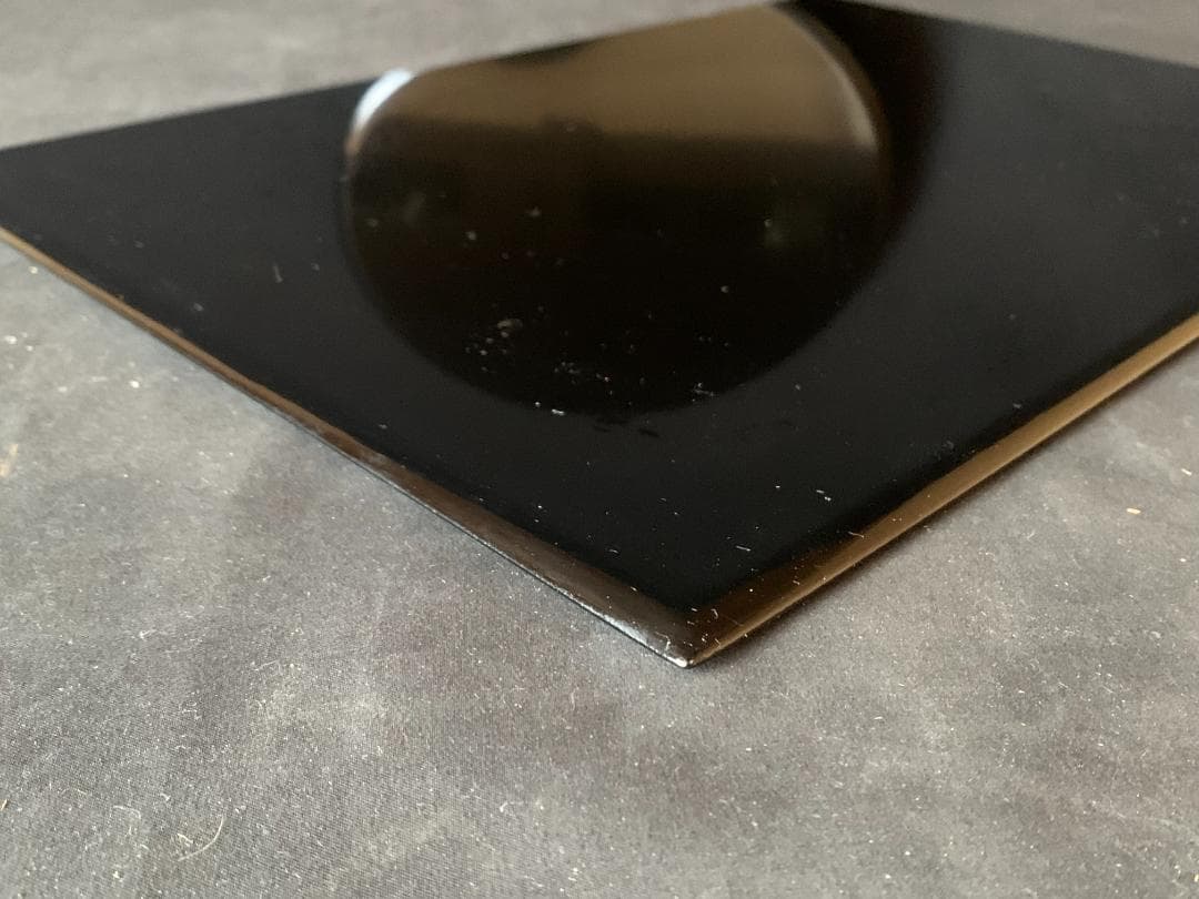 ほぼ未使用 黒真塗 薄板 三枚組 茶道具 丸香台蛤板矢筈板863