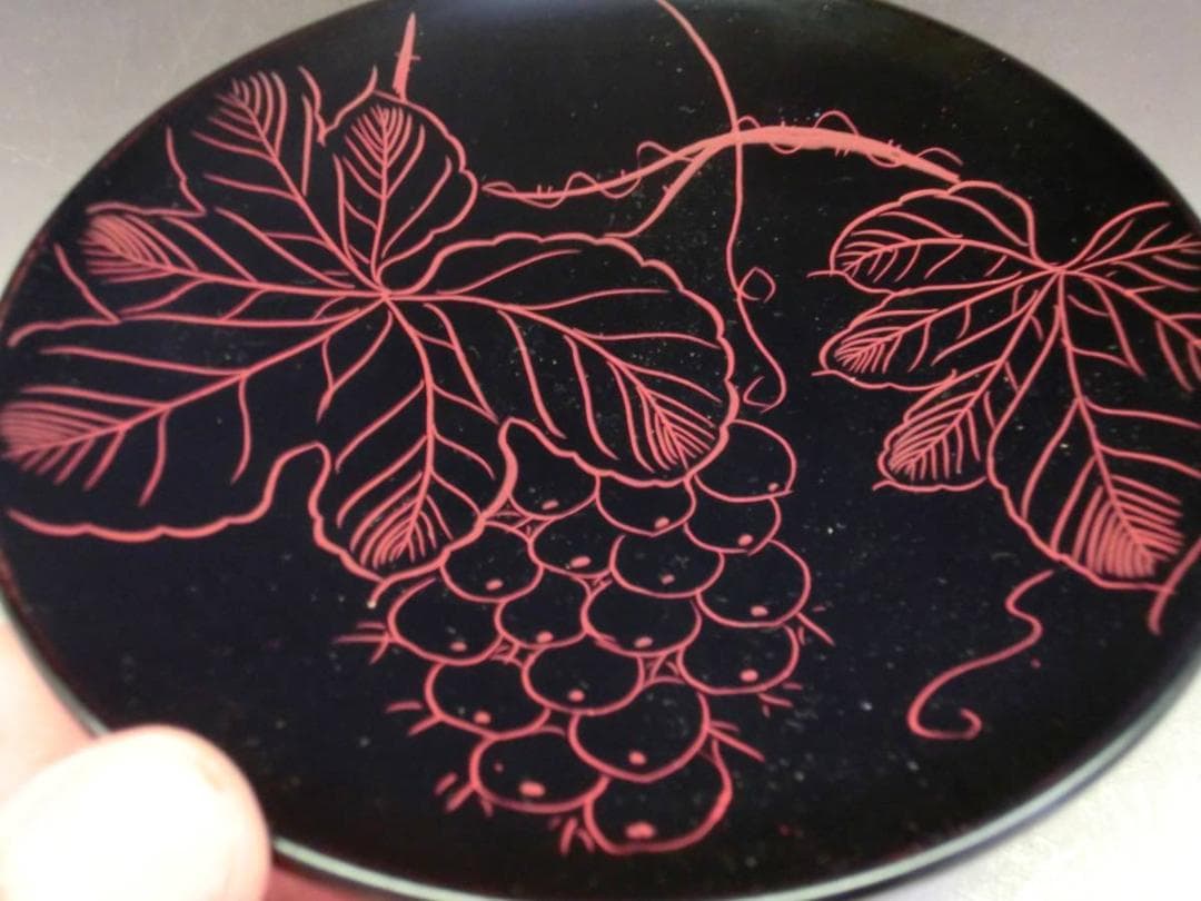 菓子器■月渓 文政十三寅八月 江戸期 漆器 銘々皿5客 正眼院様御遺物 時代物■