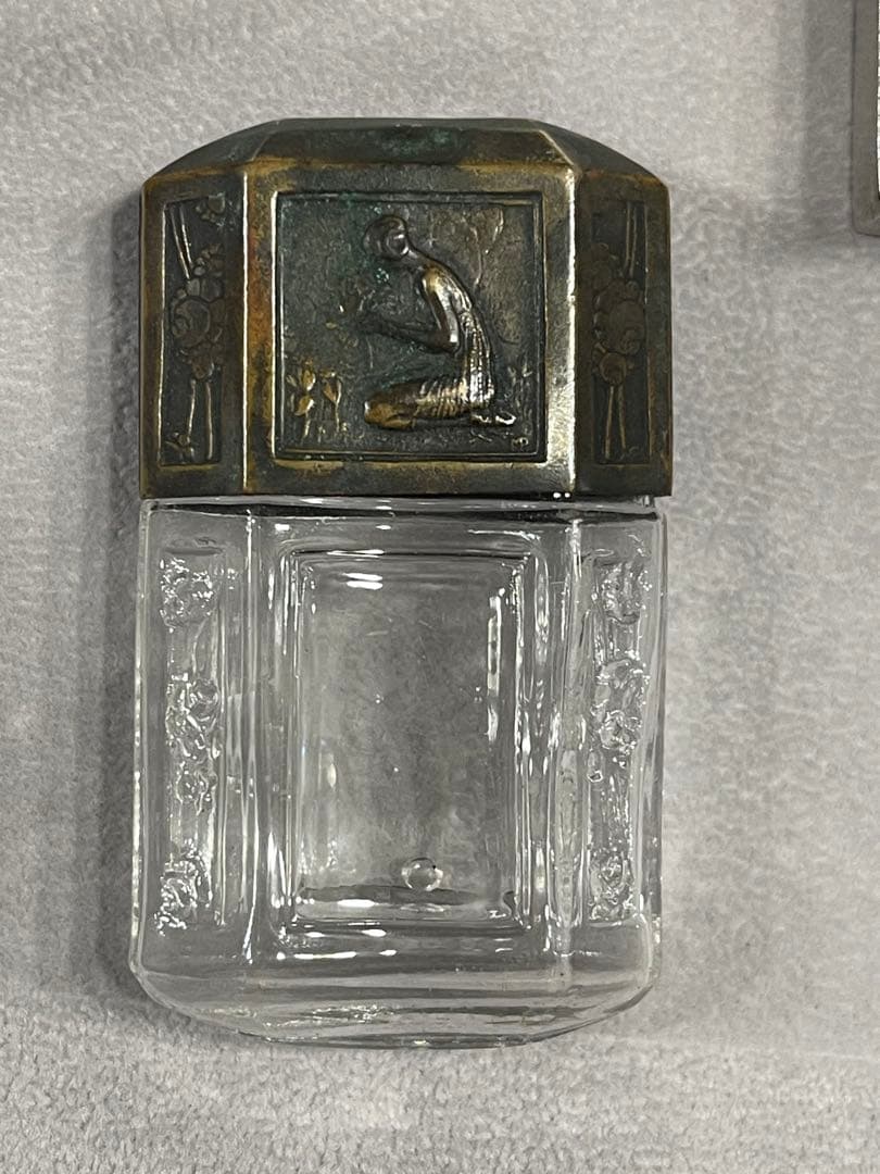 MARCEL PAUTOT アールデコ香水ボトル ガラスと金属 香水瓶 フランス