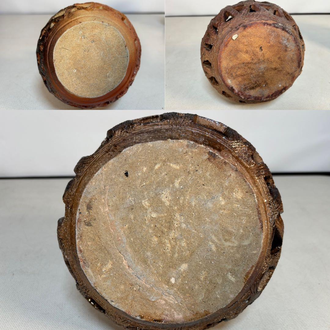 透かし彫り模様　壺型 一輪挿し　3点セット