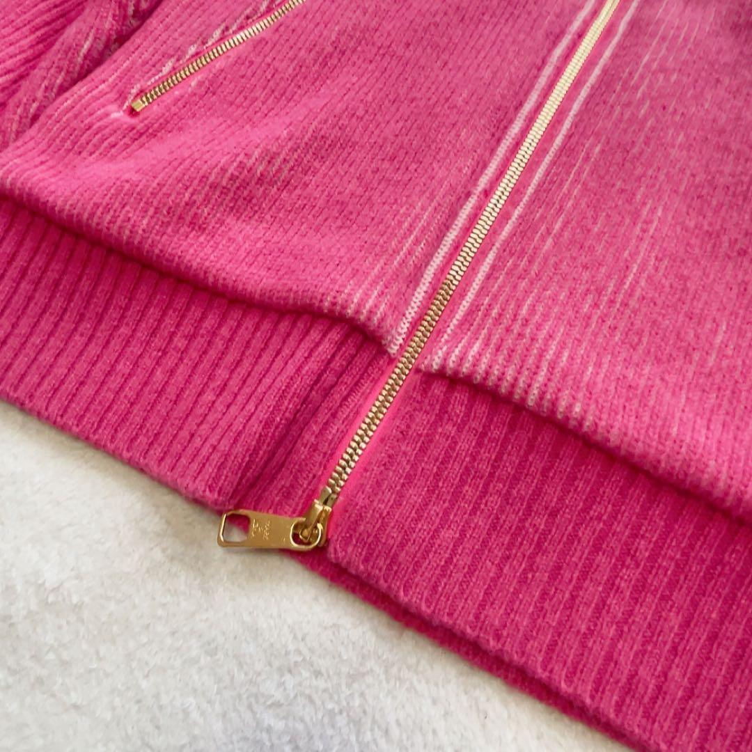 専用　マークアンドロナ　中綿　ニットジャケット　裏地　ピンク　スカル　ウール