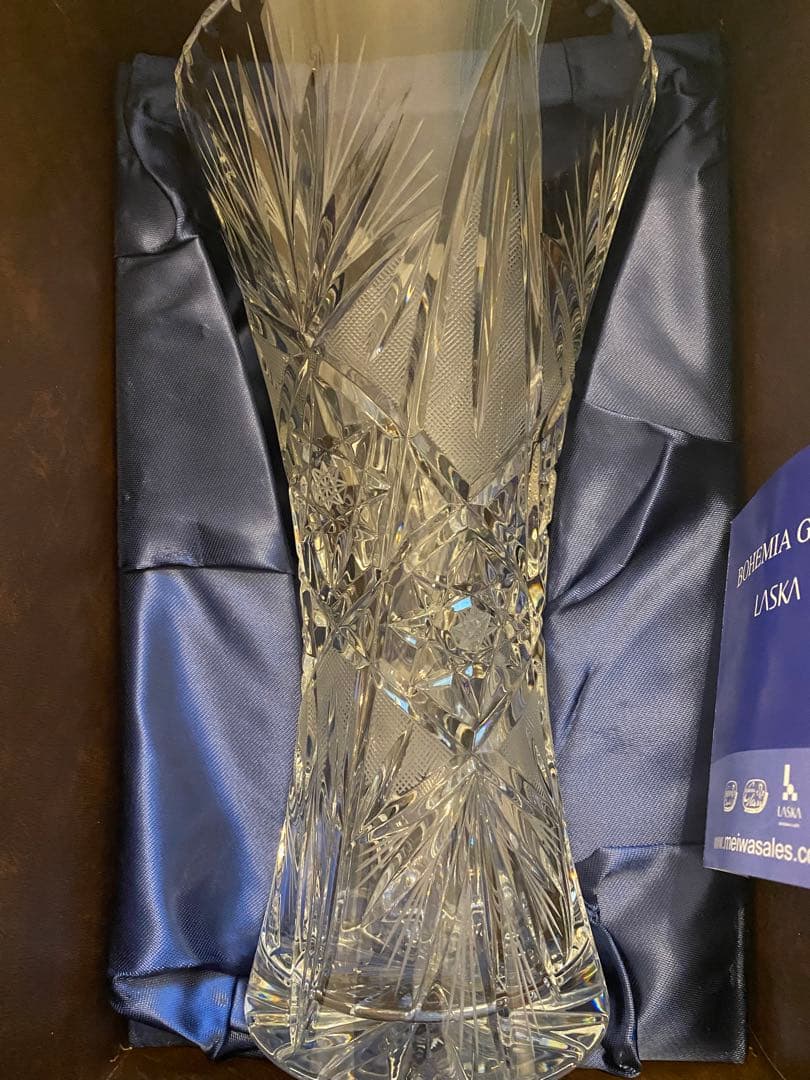 【新品】ボヘミアグラス　ラスカ　クリスタル　花瓶　チェコ製