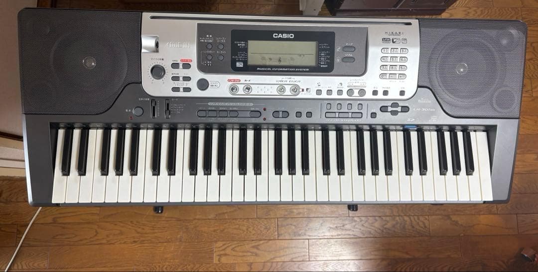 CASIO 光ナビゲーション 電子キーボード LK301BB 純正スタンド付