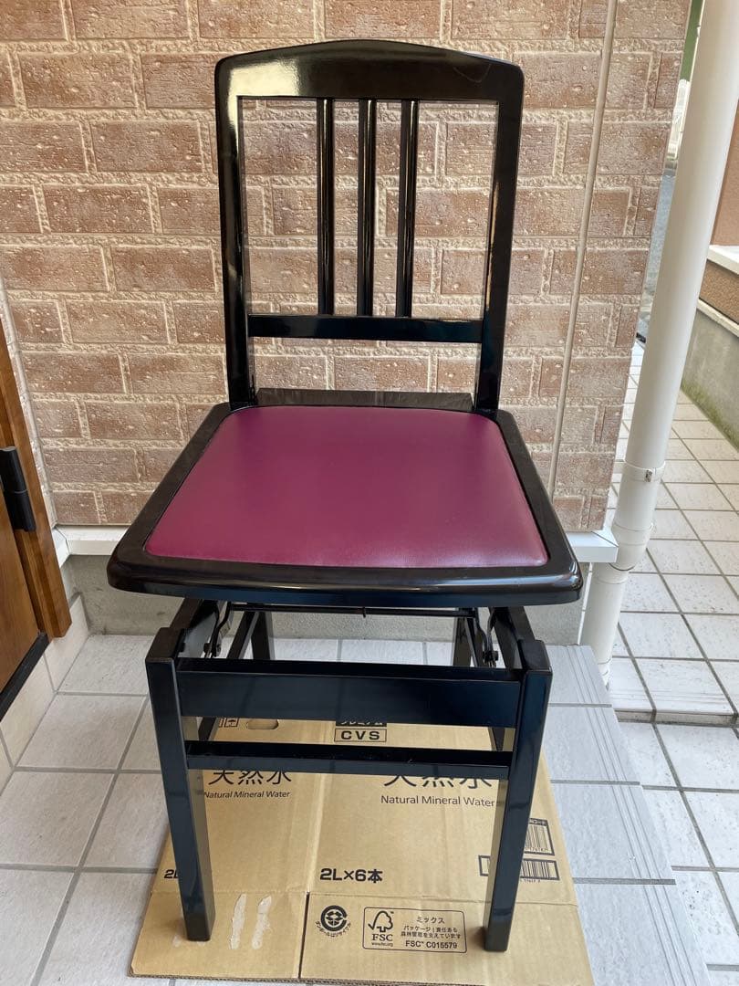 ピアノ椅子　背もたれ椅子　トムソン　高さ調整可　(カバー)