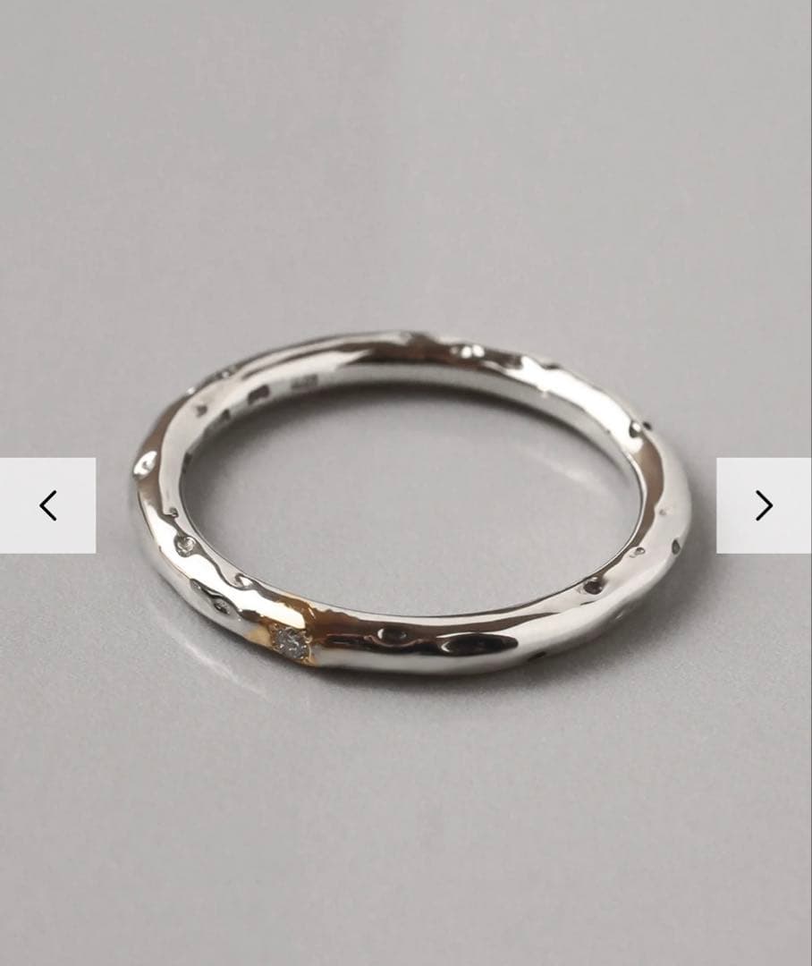 e.m. イーエム ダイヤモンド埋込みリング シルバー k18 13号