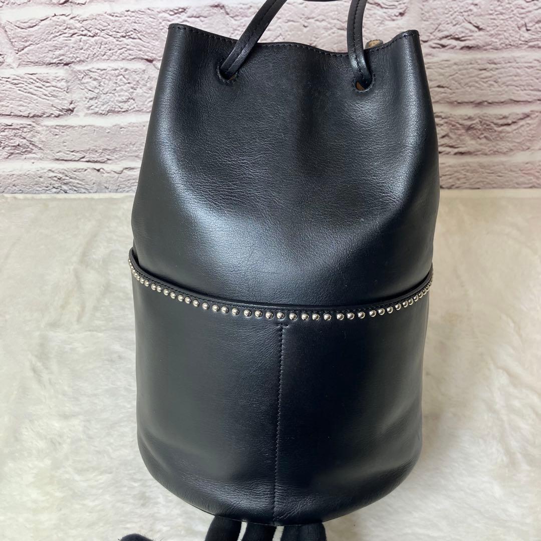 J&M Davidson✨デイジー ウィズ スタッズ 巾着 黒 バンドバッグ