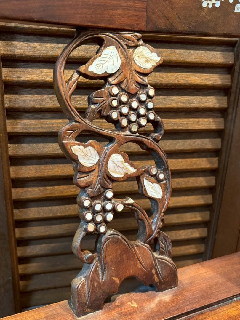 高級家具　螺細細工　花梨　中国美術　サイドテーブル　椅子　唐木　家具　木製