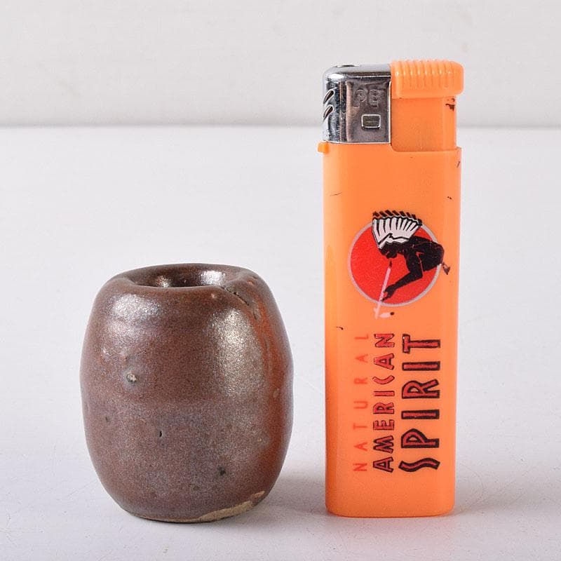 茶道具　瀬戸焼　古瀬戸　おもり形　蓋置　時代箱　C　R8305