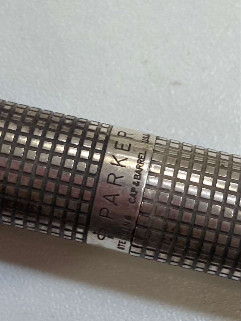 Parker 万年筆 14k 格子柄 シャープペンシル　純銀　2本セット