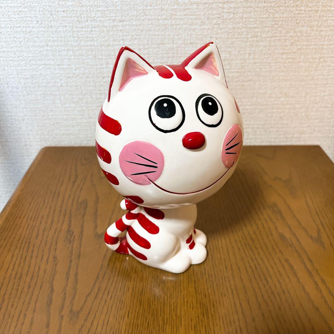内藤ルネ RUNE 貯金箱 ネコ 猫 昭和 レトロ 陶器 ねこ 置物