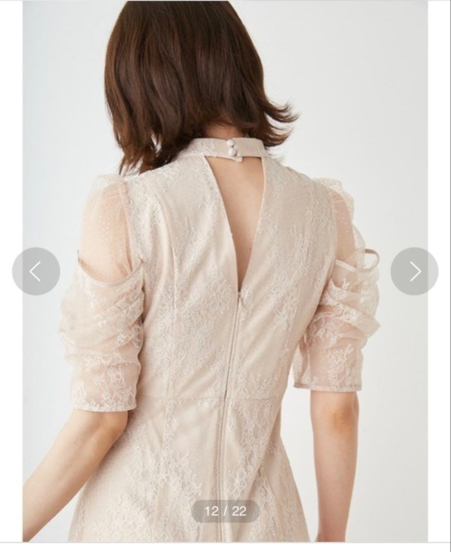 SNIDEL デザインスリーブレースドレス