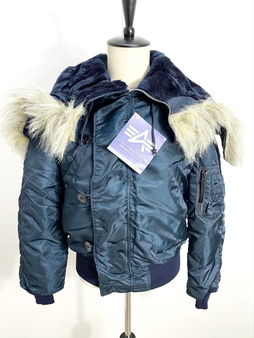 90s ALPHA アルファ N-2B フライトジャケット L 紺 デッド