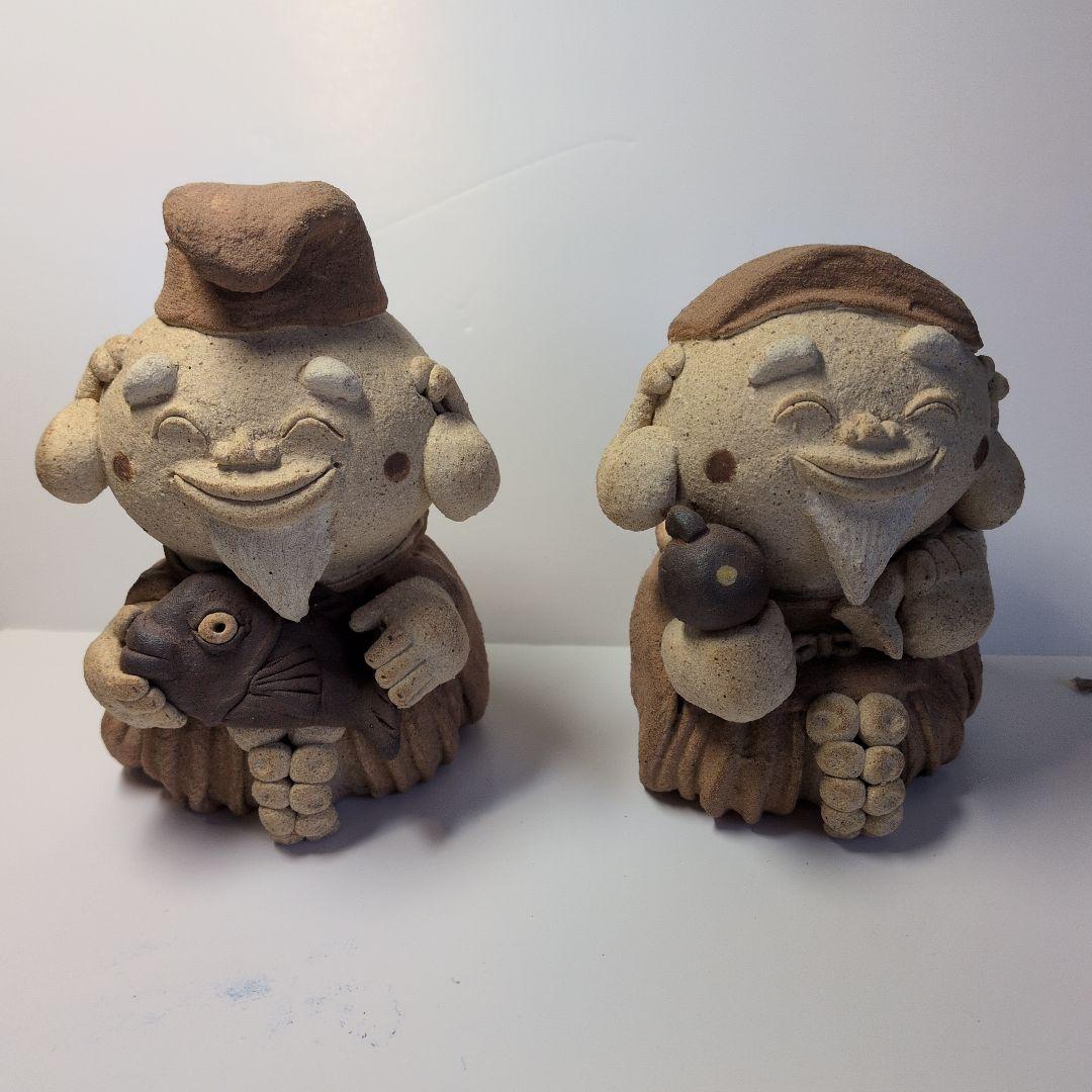 小林牧牛さんの恵比寿さんと大黒さんの陶人形