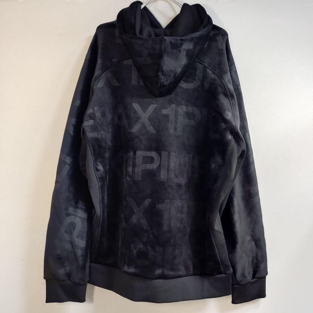 ウノピゥウノウグァーレトレ リラックス エンボスロゴ ベロア パーカー XXL