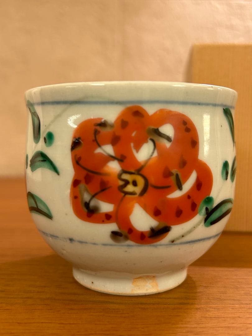 東*山様 須田菁華 色絵 百合 ゆり 湯呑 共箱