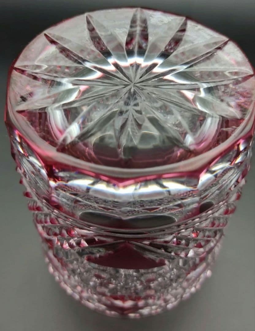 美品★薩摩切子 ロックグラス 酒器（切子、江戸切子、薩摩切子）