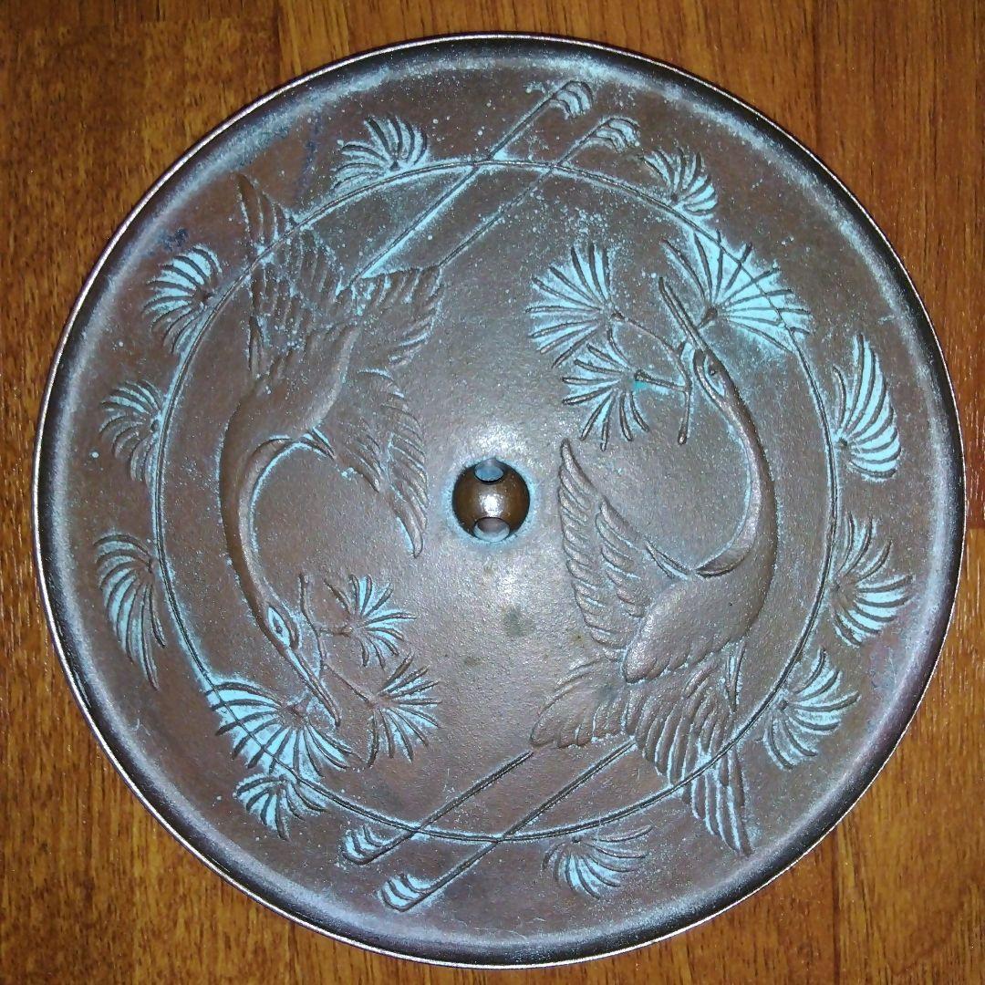 【レア ビンテージ】松鶴鏡 青銅鏡 銅鏡 手鏡 マツヅルキョウ ショウカクキョウ
