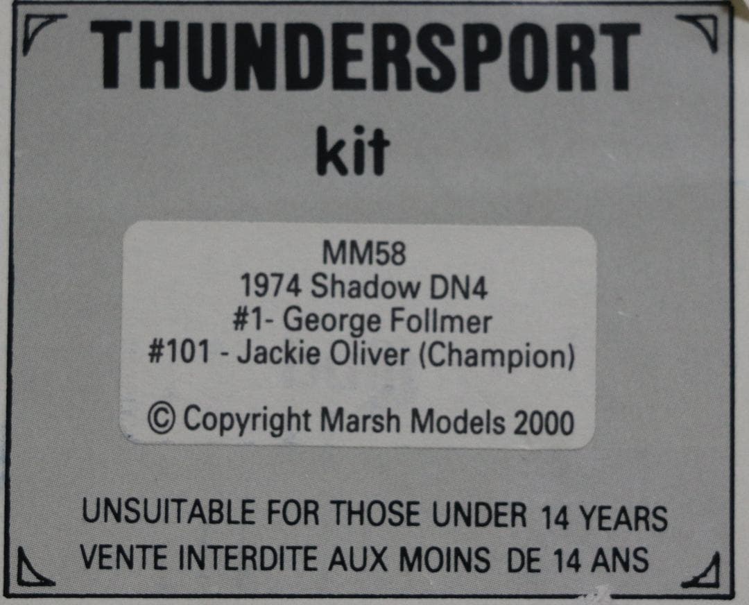 マシューモデル（英国）シャドーＤN４ １９７4年カンナムレジン・メタル組立キット