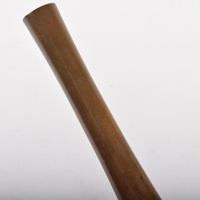 平安　秦蔵六造　斑紫銅　鶴首花生　箱蓋無し　M　R5035