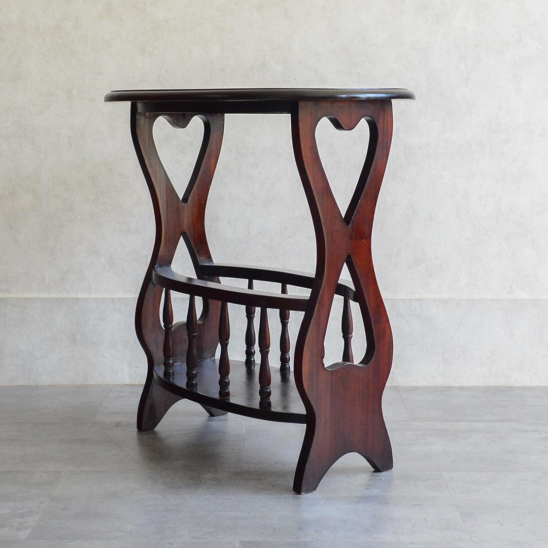 クラシック サイドテーブル オーバル マガジンラック ワインテーブル 雑誌収納