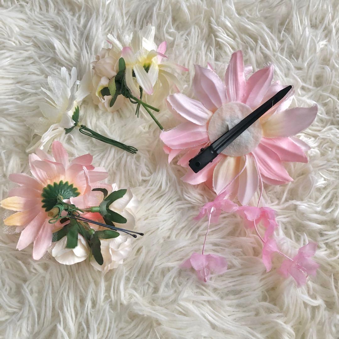 七五三　7歳　ポンポネット日本製生地着物　他13点セット　ピンク好き女の子