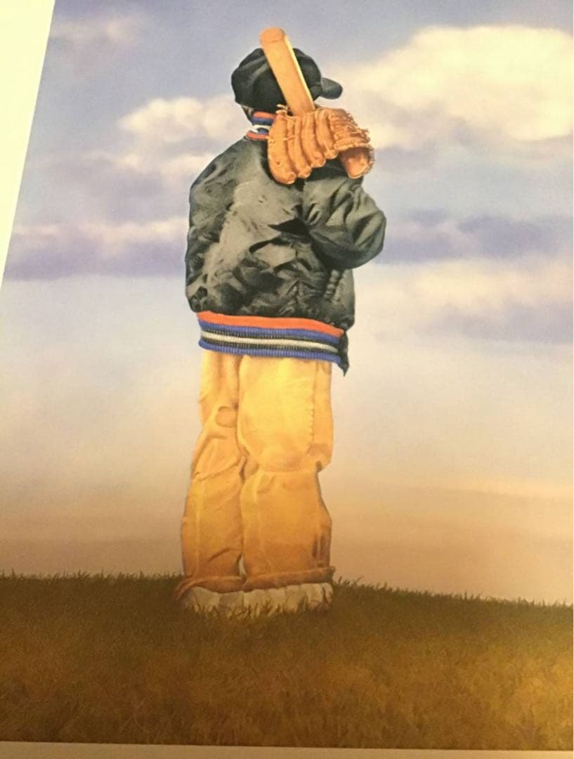 井伊孝彦　リトグラフ「あなたなら、できるよ」1990 (夢宿って)少年野球　息子