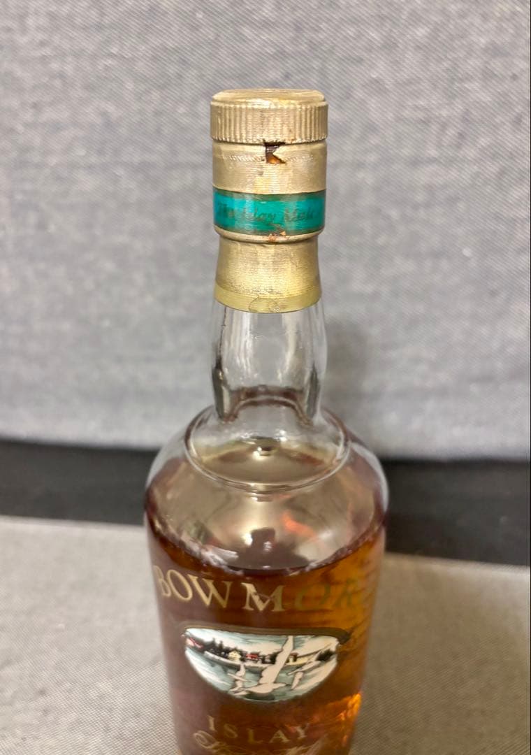 ボウモア12年　旧カモメラベル　シルクプリントボトル　ウイスキー古酒　未開封