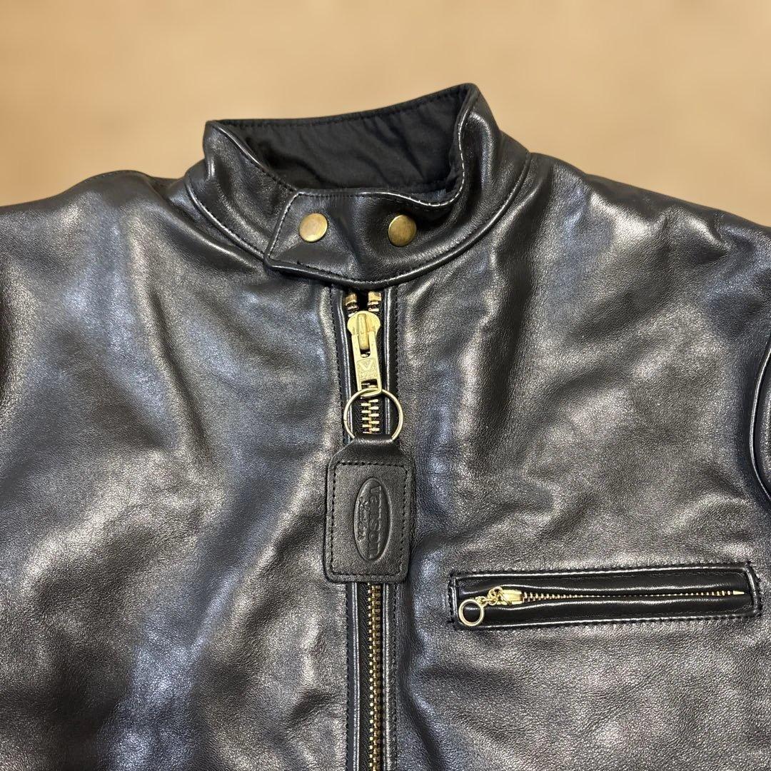 36inch 美品　バンソンB ブラック　レザー　シングルライダースジャケット