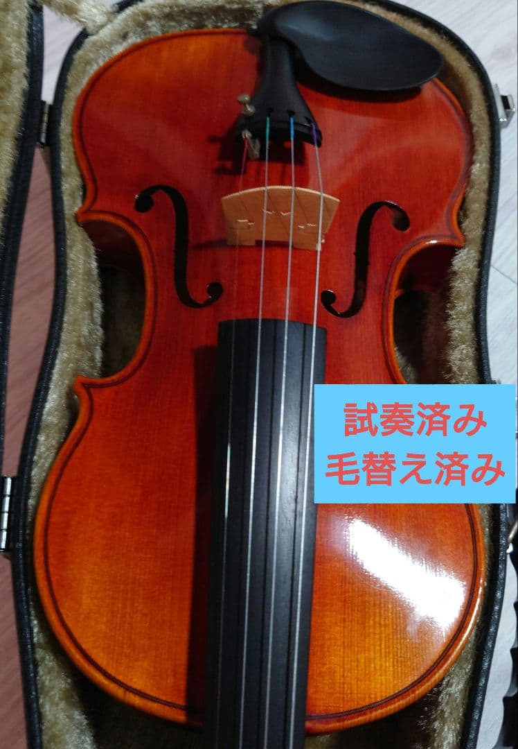 国産 高級 バイオリン 鈴木 No.520 4/4 弓、肩当、松脂 定価20万