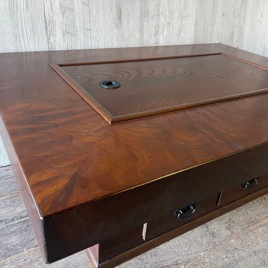 囲炉裏テーブル 時代家具 アンティーク家具 昭和レトロ 古民家 引き出し付