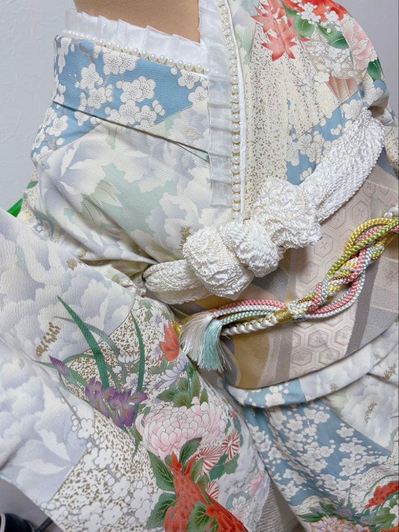 美品　振袖　フルセット　桜花柄振袖 豪華　金刺繍　着物