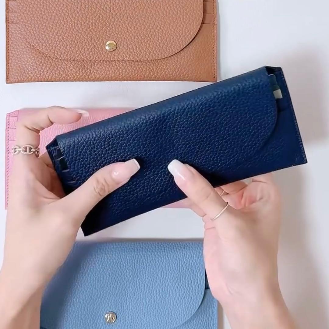 早い者勝ち　韓国　バインダー　貯金　長財布　薄い財布　ネイビー