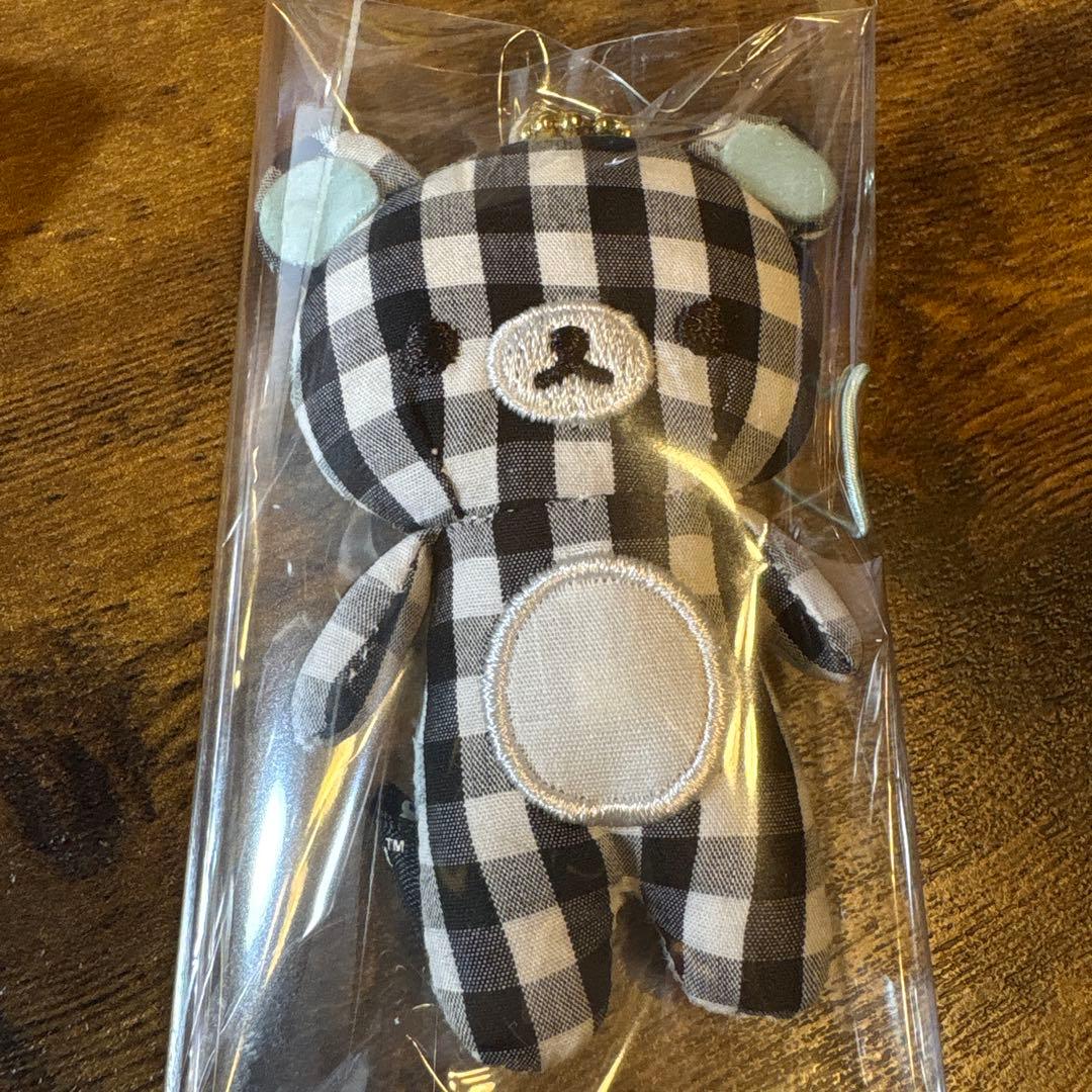 希少リラックマ ギンガムチェック 携帯クリーナーぬいぐるみ
