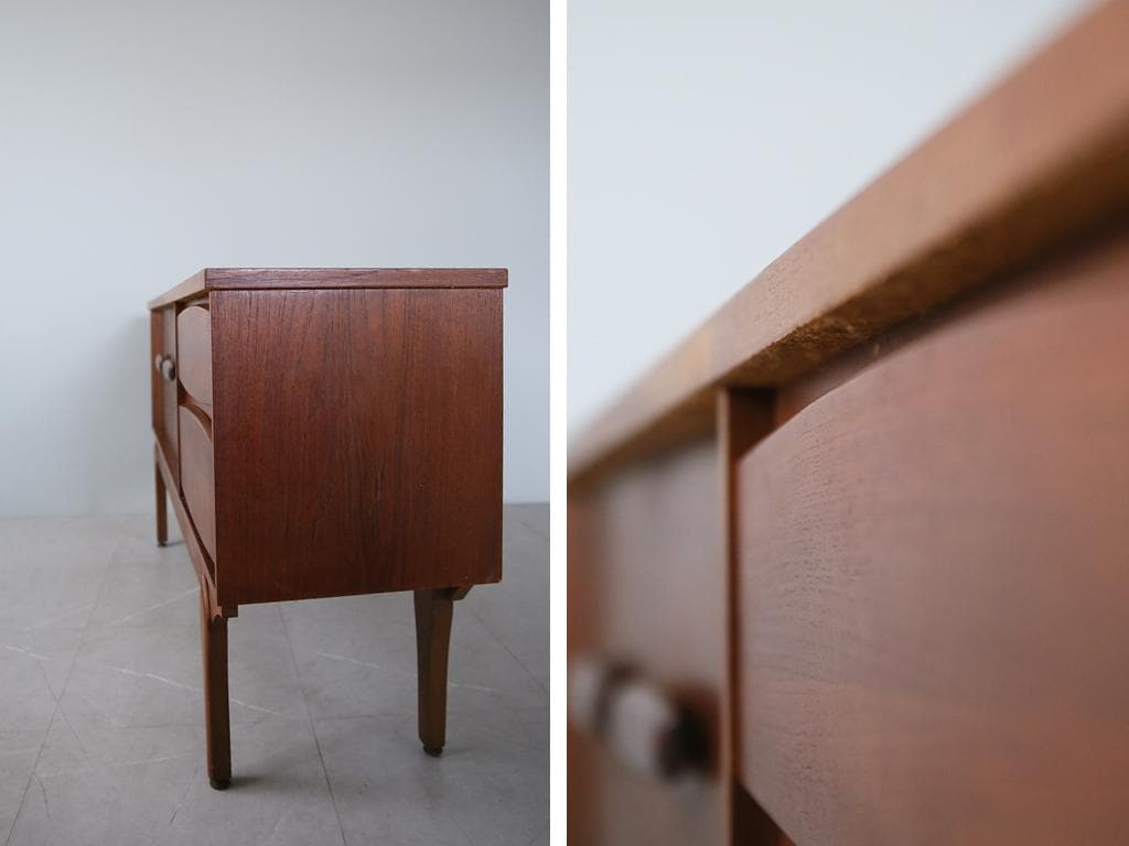 英国アンティークチーク古木サイドボード/木製キャビネット/チェスト(91-142