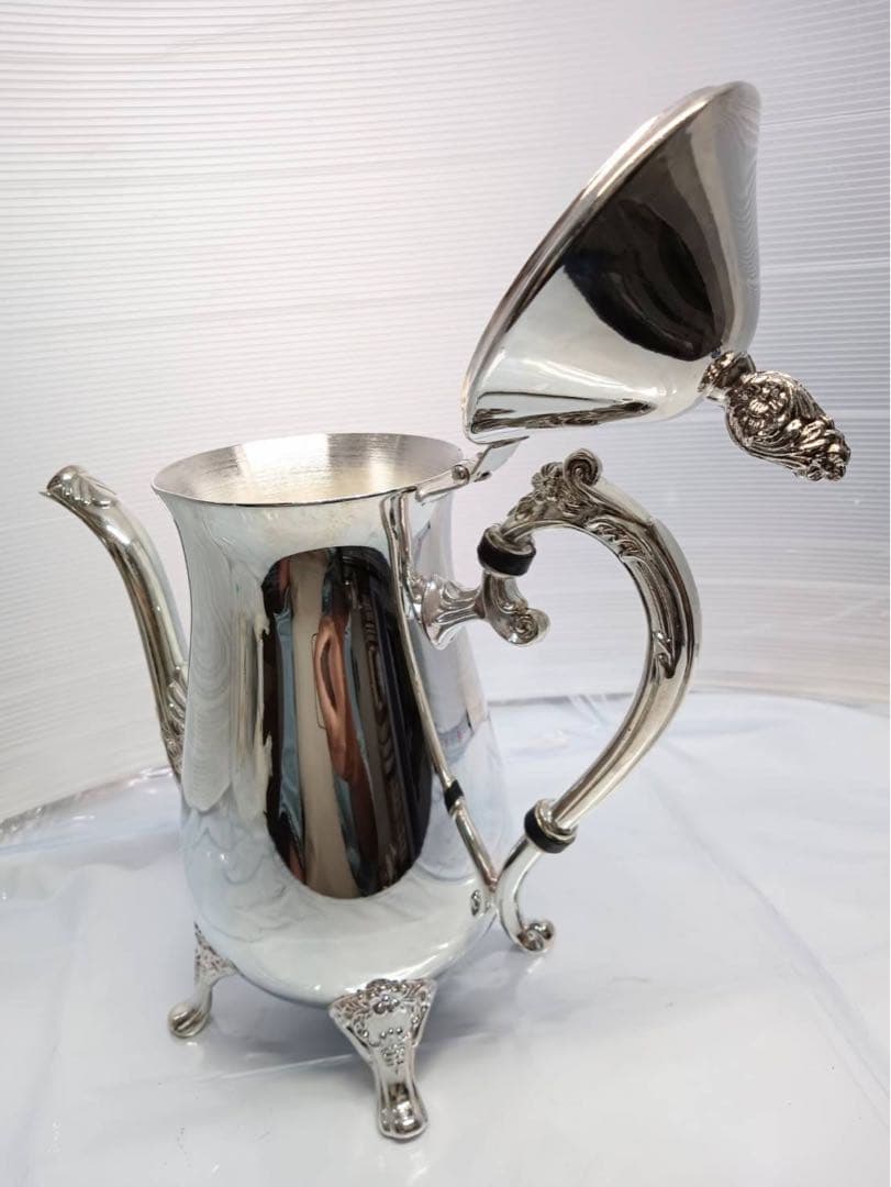 アンティーク 脚付き コーヒー ティーポット インテリア 置物 金属製 レトロ