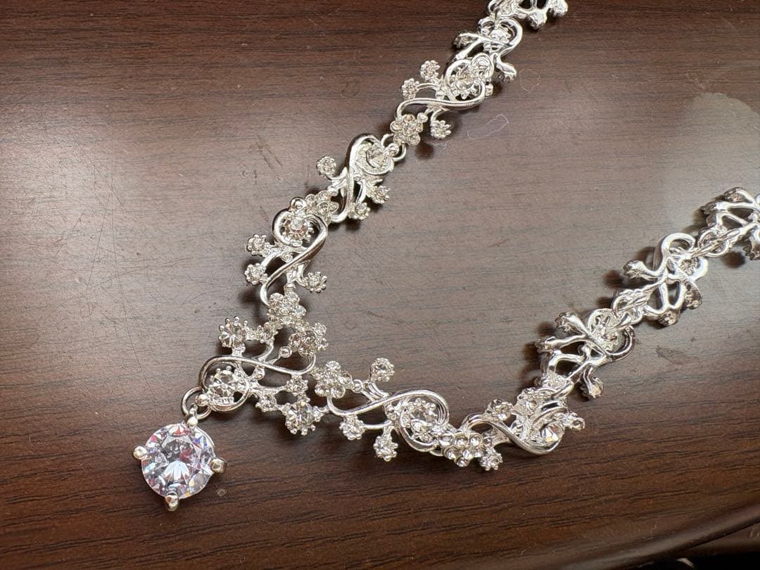 カラードレス ネックレス ピアス 文化祭 卒業式 青 紫 シルバー キラキラ