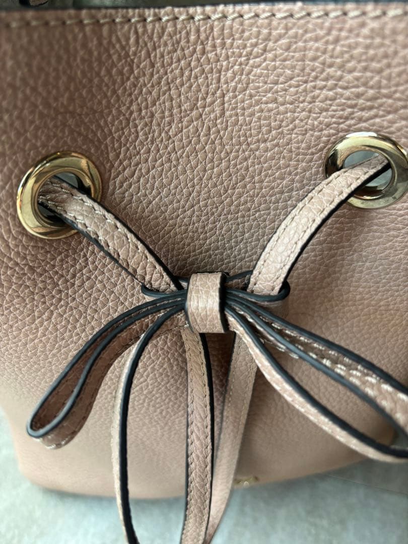 【美品】FURLA フルラ ピンクベージュ バケットバッグ　コスタンザ