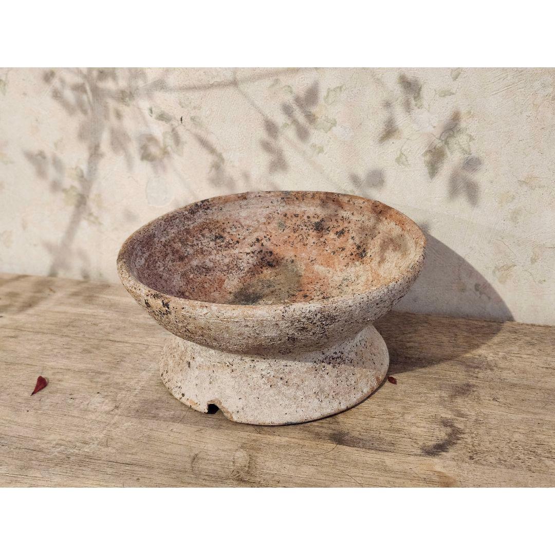 出土品 風合いが美しい素焼きの祭具 高杯 器 鉢 テラコッタ 古代 土器 古道具