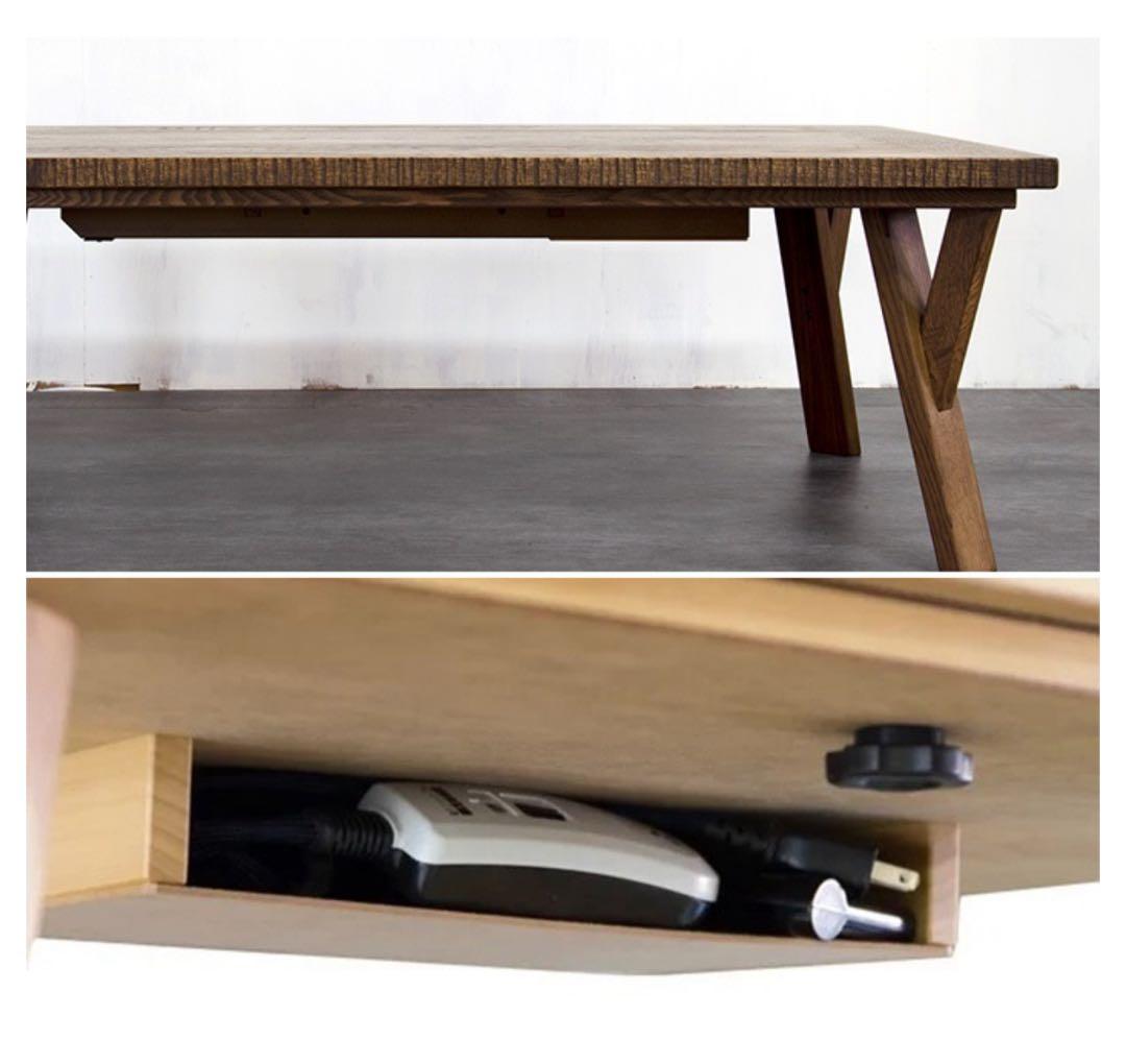 【美品・日本製】日美 家具調 こたつテーブル RUDE3 幅120cm 天然木