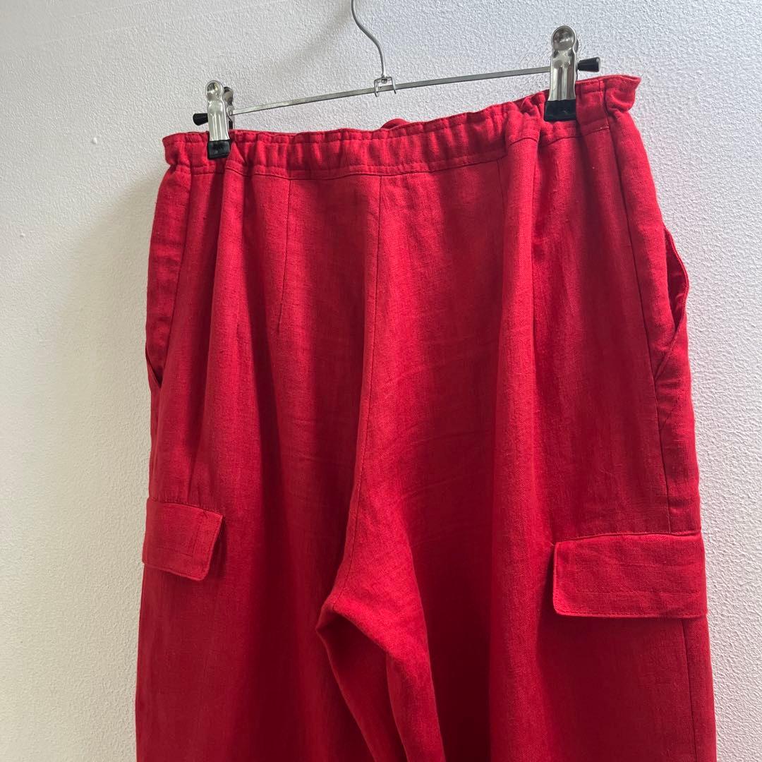 ヨーロッパ 90s 80s リネン カーゴパンツ ヴィンテージ スラックス 麻