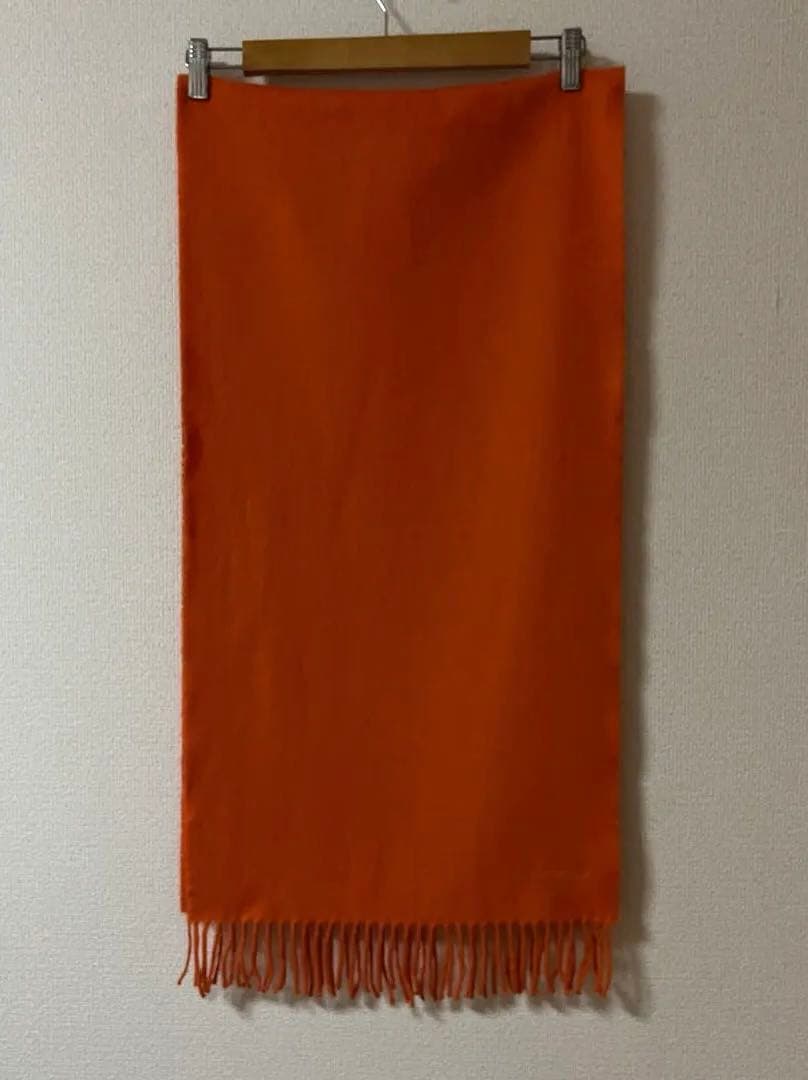 HERMES カシミヤ　オレンジ　ストール　マフラー　エルメス