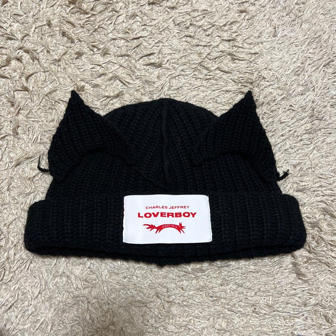 『央 』 Loverboy 猫耳ニット帽 黒