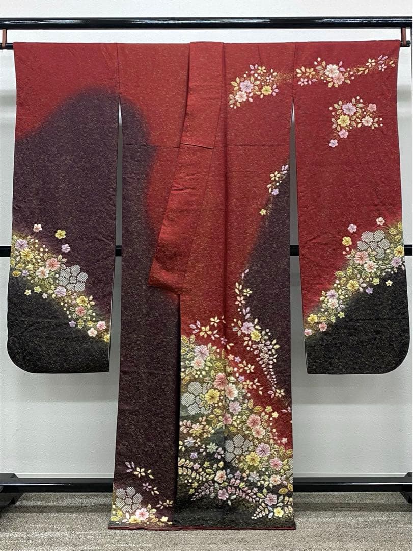 振袖 豪華 桐屋 翠山工房 金通し 金彩 辻が花 身丈164cm 撥水加工済