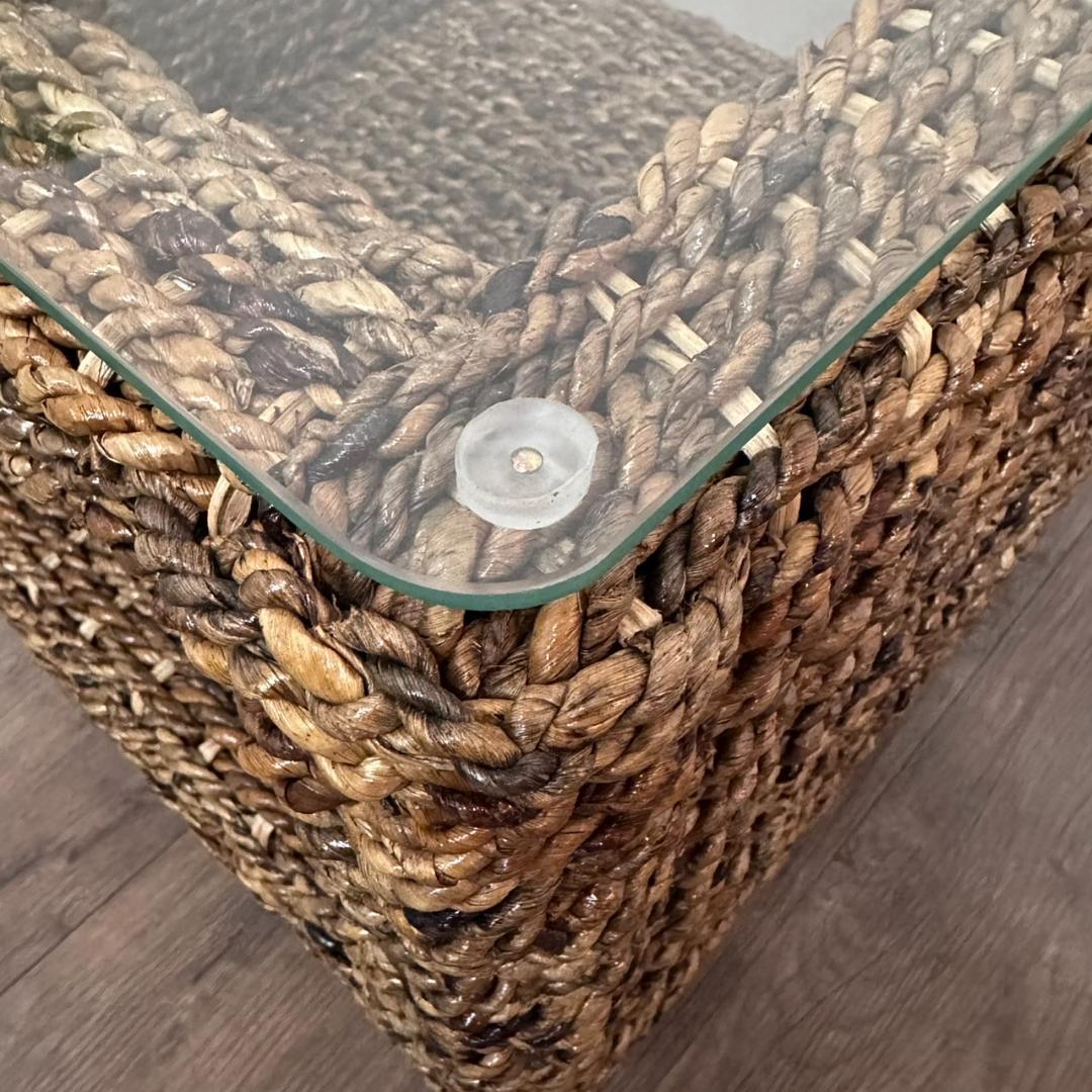 あさひなすずか　アジアンテイスト　ガラステーブル 幅　50cm