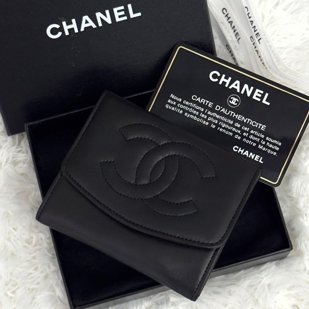 未使用級✨CHANEL シャネル ラムスキン 財布 ケース 小銭入れ