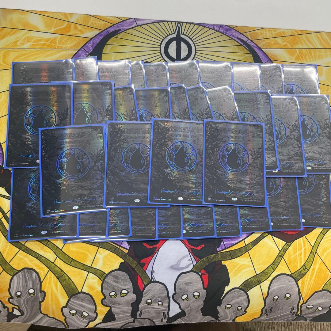 オイルスティック　基本土地　島　34枚　ファイレクシア