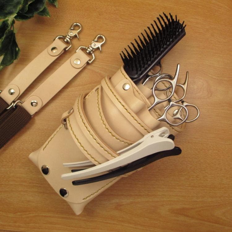 ☆特別価格☆　ヌメ革ナチュラル　５丁差し　 シザーケース　SCY-124/NA1