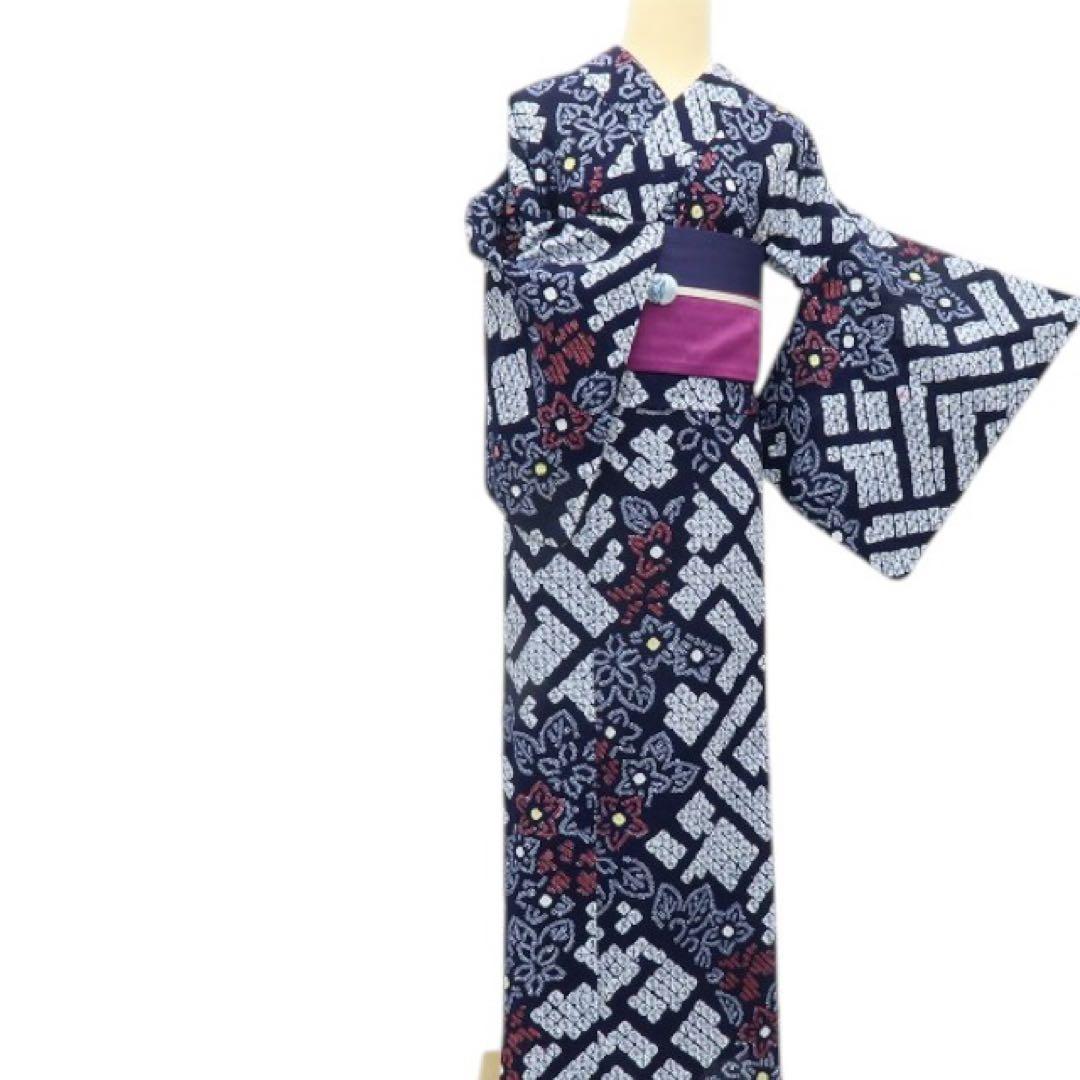 くら&こた✺美品 有松鳴海絞り 綿 高級浴衣 着物 A3512